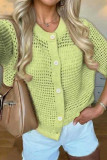 Round Neck Short Sleeved Knitted Sweater