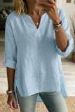 V-neck Nine Quarter Sleeve T-shirt