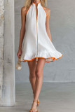 Sleeveless Contrasting Ruffle Edge Dress