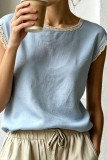 Round Neck Lace Hollow Sleeveless Vest