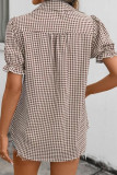 Printed Bubble Short Sleeve Lapel Shirt