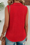 Large Size Sleeveless Lapel Tank Tops