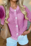 Round Neck Short Sleeved Knitted Sweater