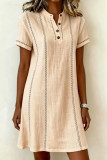 V-neck Short Sleeved Shirt Dress