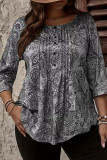 Large Size Printed Long Sleeved T-shirt