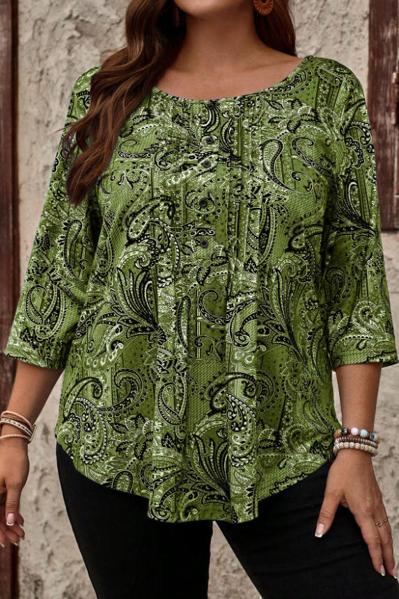 Large Size Printed Long Sleeved T-shirt