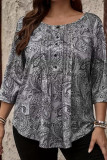Large Size Printed Long Sleeved T-shirt