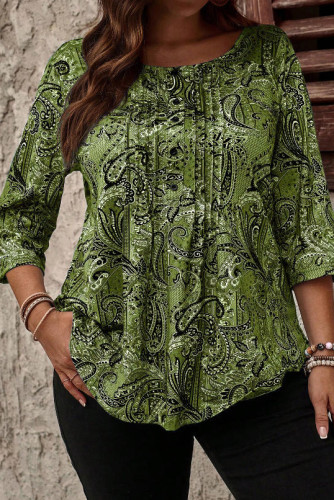 Large Size Printed Long Sleeved T-shirt