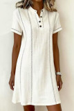 V-neck Short Sleeved Shirt Dress