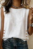 Solid Color Round Neck Sleeveless T-shirt