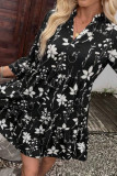 Bohemian V-neck Seven Quarter Sleeved Dress