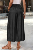 Pocket Elastic Waist Casual Wide Leg Pants