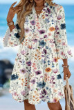 Bohemian V-neck Seven Quarter Sleeved Dress
