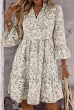 Bohemian V-neck Seven Quarter Sleeved Dress