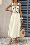 Retro Bow Waist Cinching Suspender Dress