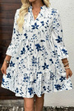 Bohemian V-neck Seven Quarter Sleeved Dress