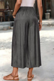 Pocket Elastic Waist Casual Wide Leg Pants