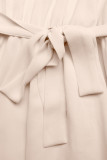 Flying Sleeve Round Neck Waist Cinched Dress
