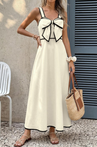 Retro Bow Waist Cinching Suspender Dress
