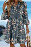 Bohemian V-neck Seven Quarter Sleeved Dress