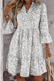 Bohemian V-neck Seven Quarter Sleeved Dress