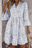 Bohemian V-neck Seven Quarter Sleeved Dress