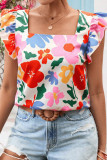 Floral Printed Flying Short Sleeved Shirt
