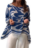 Round Neck Irregular Printed Shirt
