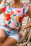 Floral Printed Flying Short Sleeved Shirt