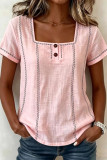 Square Collar Short Sleeved Shirt