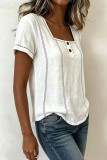 Square Collar Short Sleeved Shirt