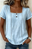 Square Collar Short Sleeved Shirt