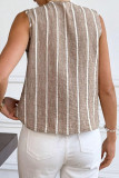Striped Sleeveless V-neck Tank Top