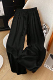 Satin Drawstring High Waisted Wide Leg Pants