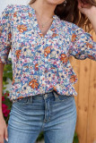 V-neck Pleated Short Sleeve Chiffon Shirt
