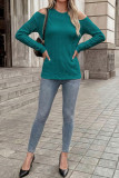 Round Neck Off Shoulder Long Sleeved T-shirt