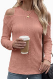 Round Neck Off Shoulder Long Sleeved T-shirt