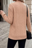 V-neck Pleated Loose Long Sleeved T-shirt