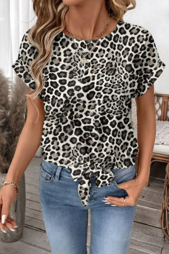Leopard Print Short Sleeved T-shirt