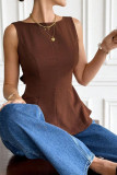 Round Neck Bow Sleeveless Backless Vest