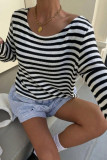 Long Sleeved Knitted Striped Shirt