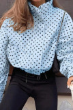 Polka Dot Long Sleeved Loose Pocket Jacket