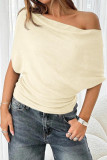 Solid Color Bat Short Sleeve T-shirt