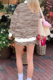Striped Long Sleeved Pullover Loose Hoodie