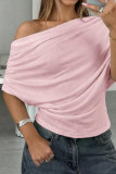 Solid Color Bat Short Sleeve T-shirt