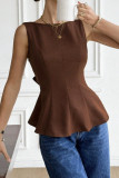 Round Neck Bow Sleeveless Backless Vest