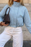 Polka Dot Long Sleeved Loose Pocket Jacket