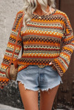  Loose Knitted Long Sleeved Sweater