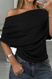 Solid Color Bat Short Sleeve T-shirt