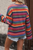  Loose Knitted Long Sleeved Sweater